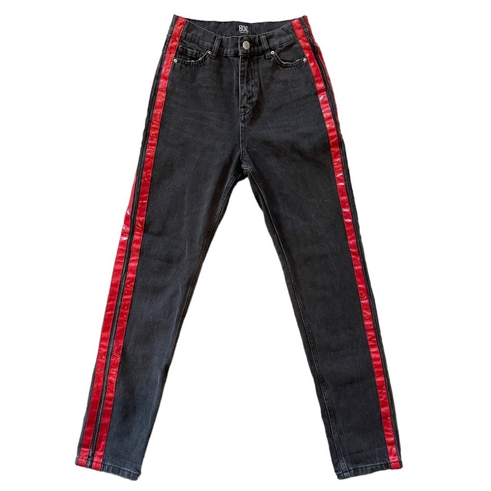 BDG Urban Outfitters High Rise Black Red Jeans